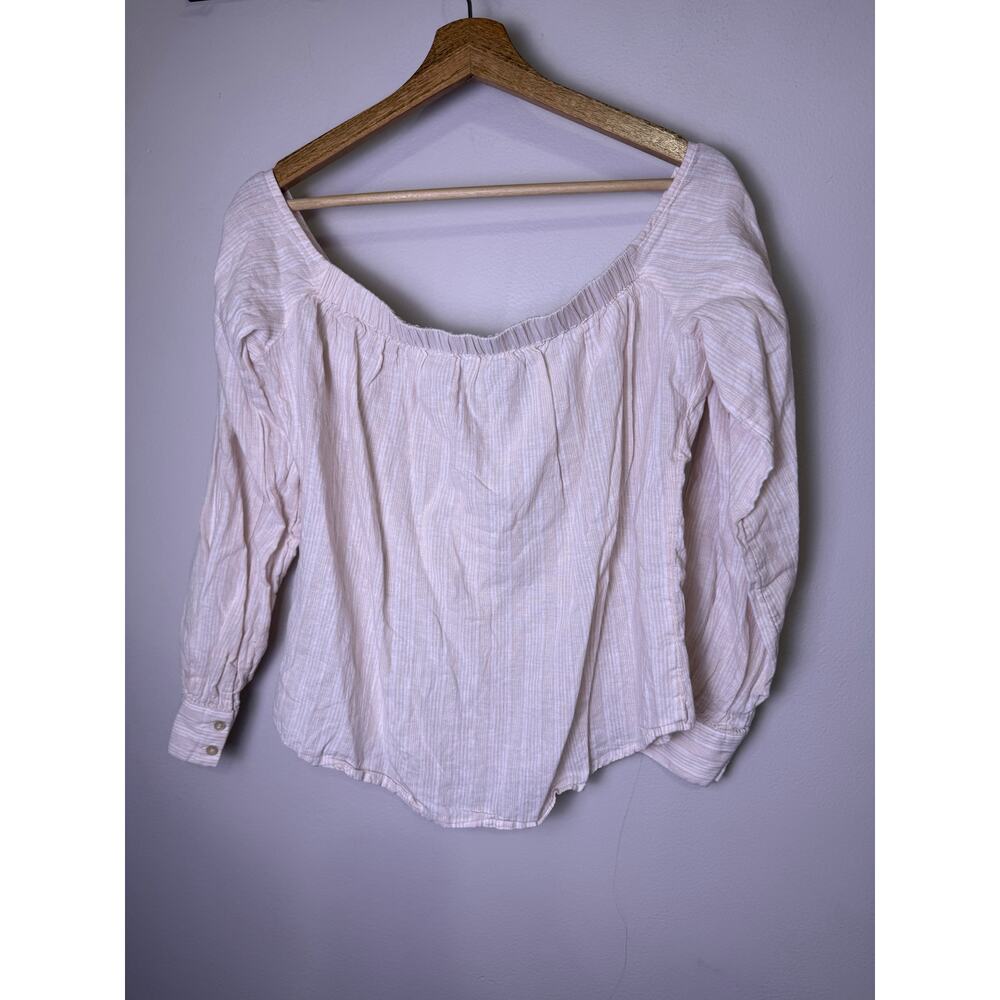 Free People Hello There Beautiful Top Off Shoulder Blouse M - Picture 5 of 5
